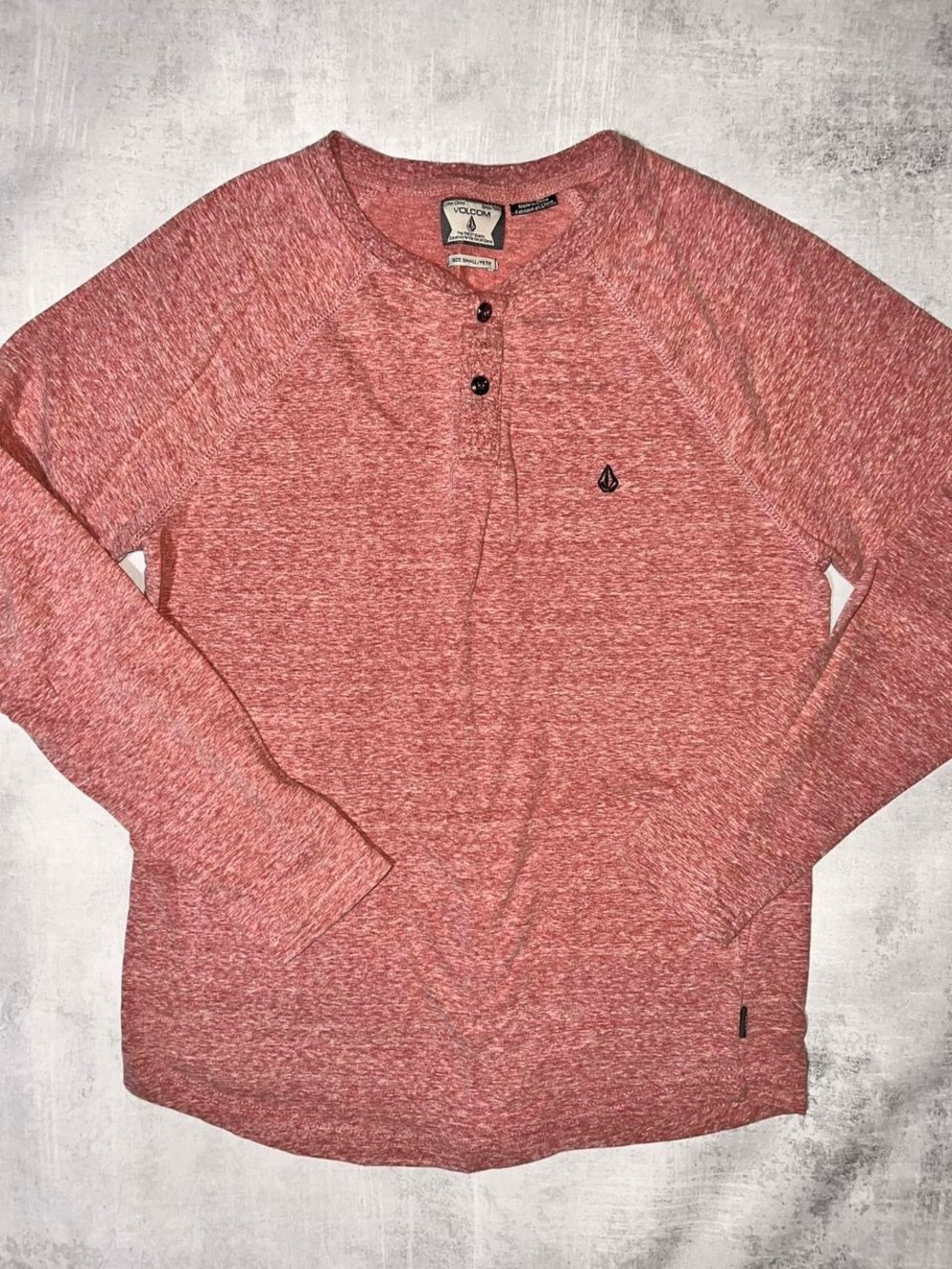 Volcom Red Heather Long Sleeve Henley